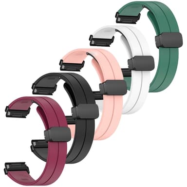 SKALO Silikonarmband metallspänne Garmin Fenix 7X/7X Pro 51mm - Grön