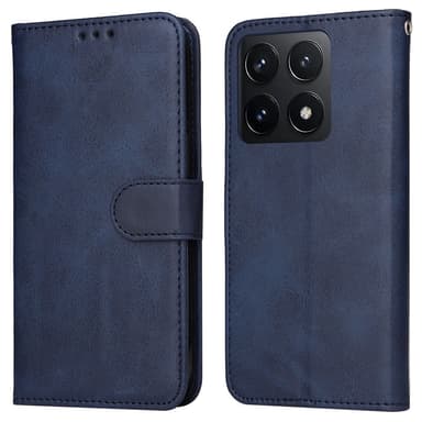 SKALO Xiaomi 14T PU-Läder Plånboksfodral - Blå