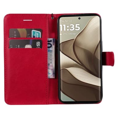 SKALO Motorola Edge 50 5G PU-Läder Plånboksfodral - Röd