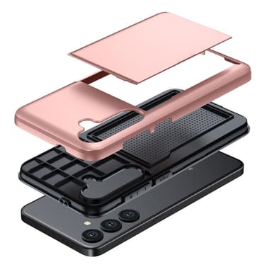 SKALO Samsung S24 FE Armor Skal Korthållare - Svart