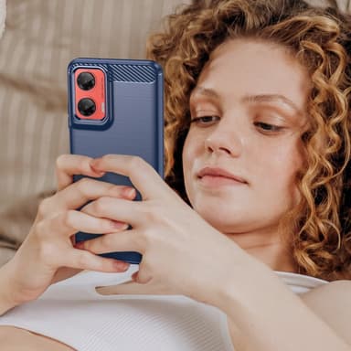 SKALO Motorola Moto G35 5G Armor Carbon Stöttåligt TPU-skal - Blå