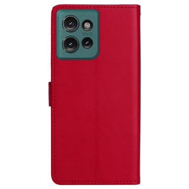 SKALO Motorola Edge 50 5G PU-Läder Plånboksfodral - Röd