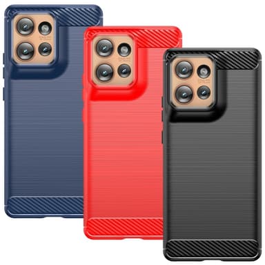 SKALO Motorola Edge 50 5G Armor Carbon Stöttåligt TPU-skal - Blå
