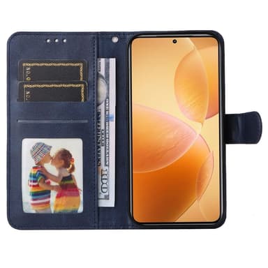 SKALO Xiaomi 14T Pro PU-Läder Plånboksfodral - Blå