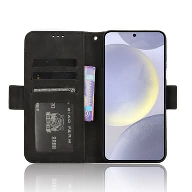 SKALO Samsung S24 FE 6-FACK Plånboksfodral - Svart