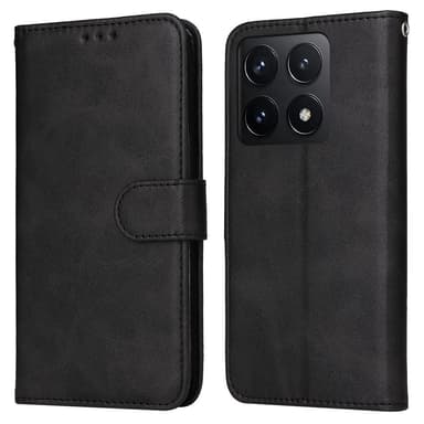 SKALO Xiaomi 14T PU-Läder Plånboksfodral - Svart