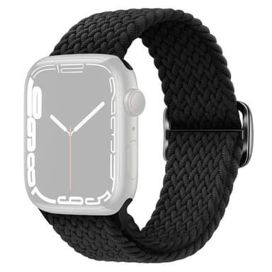 SKALO Flätat tygarmband Apple Watch Series 4-6 40mm - Svart