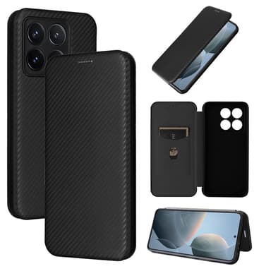 SKALO Xiaomi 14T Carbon Fiber Plånboksfodral - Svart