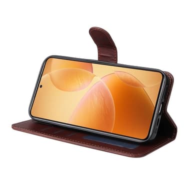 SKALO Xiaomi 14T Pro PU-Läder Plånboksfodral - Brun