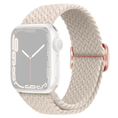 SKALO Flätat tygarmband Apple Watch Series 10 42mm - Vit