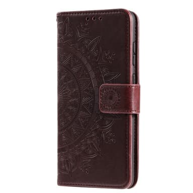 SKALO Motorola Moto G35 5G Mandala Plånboksfodral - Brun