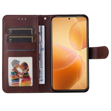 SKALO Xiaomi 14T Pro PU-Läder Plånboksfodral - Brun