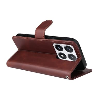 SKALO Xiaomi 14T Pro PU-Läder Plånboksfodral - Brun