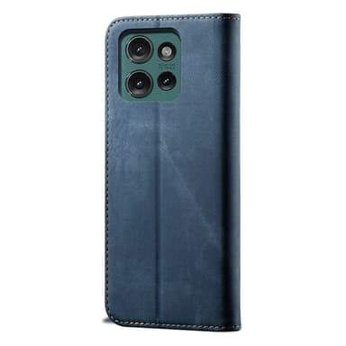 SKALO Motorola Edge 50 5G Jeans Plånboksfodral - Blå
