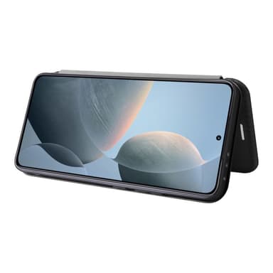 SKALO Xiaomi 14T Carbon Fiber Plånboksfodral - Svart