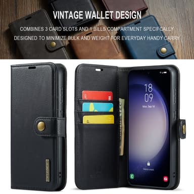 DG MING Samsung S24 FE 2-i-1 Magnet Plånboksfodral - Svart