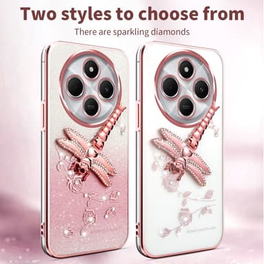 SKALO Xiaomi Redmi 14C KADEM Dragonfly Glitter Skal - Lila