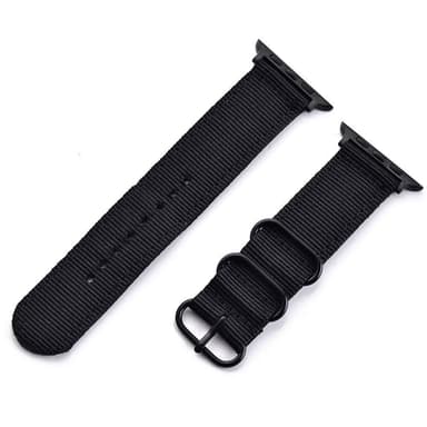 SKALO Nato-armband Nylon Apple Watch Series 10 42mm - Svart