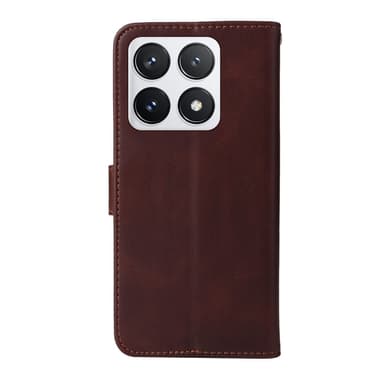 SKALO Xiaomi 14T Pro PU-Läder Plånboksfodral - Brun
