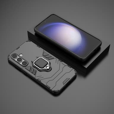 SKALO Samsung S24 FE Armor Hybrid Metallring skal - Svart