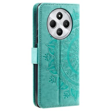 SKALO Xiaomi Redmi 14C Mandala Plånboksfodral - Turkos