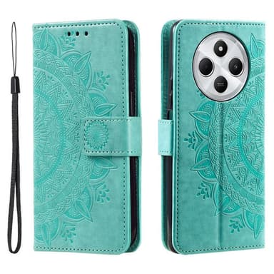 SKALO Xiaomi Redmi 14C Mandala Plånboksfodral - Turkos