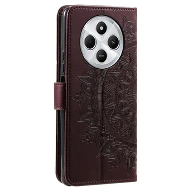 SKALO Xiaomi Redmi 14C Mandala Plånboksfodral - Brun