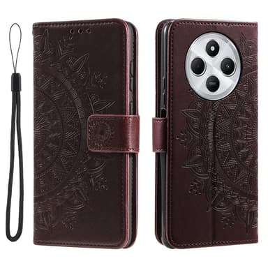 SKALO Xiaomi Redmi 14C Mandala Plånboksfodral - Brun