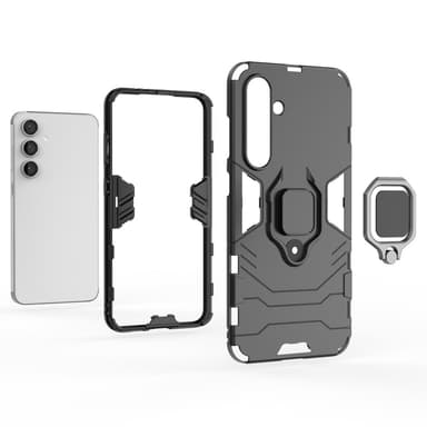 SKALO Samsung S24 FE Armor Hybrid Metallring skal - Svart
