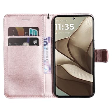 SKALO Motorola Edge 50 5G PU-Läder Plånboksfodral - Roséguld