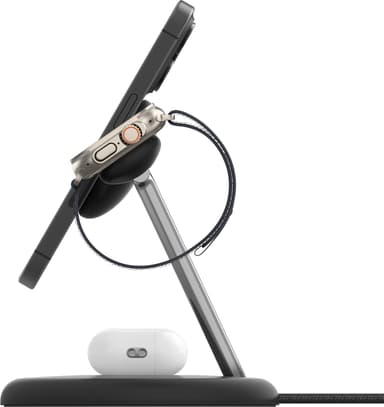 Belkin BoostCharge Pro 3-i-1 Qi2 trådlöst laddningsställ (svart)