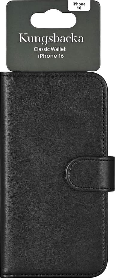 Kungsbacka iPhone 16 plånboksskal (svart)