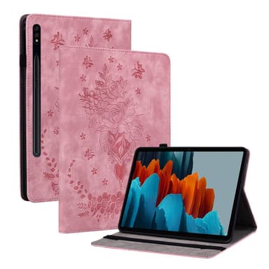 SKALO Samsung Tab S9+/S9 FE+Mandala Butterfly Fodral - Rosa