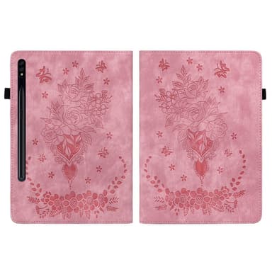 SKALO Samsung Tab S9+/S9 FE+Mandala Butterfly Fodral - Rosa