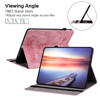 SKALO Samsung Tab S9+/S9 FE+Mandala Butterfly Fodral - Rosa