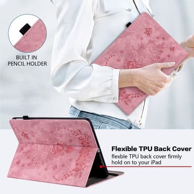 SKALO Samsung Tab S9+/S9 FE+Mandala Butterfly Fodral - Rosa
