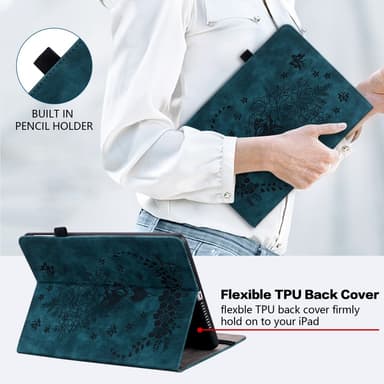 SKALO Samsung Tab S9+/S9 FE+ Mandala Butterfly Fodral - Blå