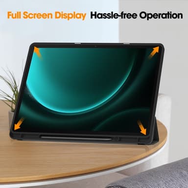 SKALO Samsung Tab S9+/S9 FE+ Trifold Fodral - Svart