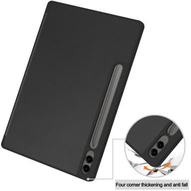 SKALO Samsung Tab S9+/S9 FE+ Trifold Fodral - Svart