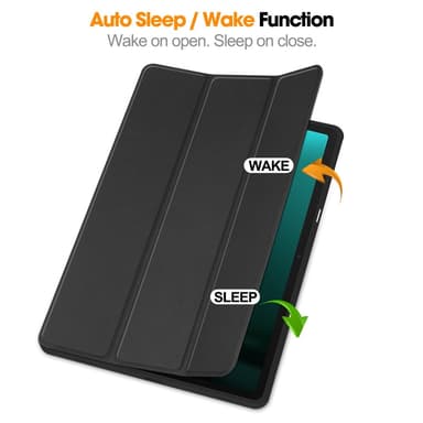SKALO Samsung Tab S9+/S9 FE+ Trifold Fodral - Svart