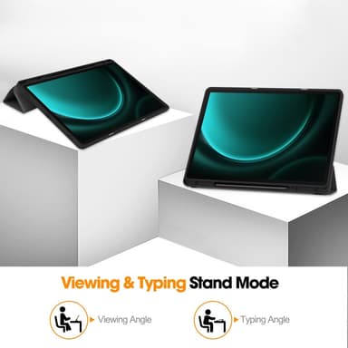 SKALO Samsung Tab S9+/S9 FE+ Trifold Fodral - Svart