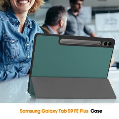 SKALO Samsung Tab S9+/S9 FE+ Trifold Fodral - Grön
