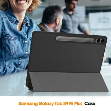 SKALO Samsung Tab S9+/S9 FE+ Trifold Fodral - Svart