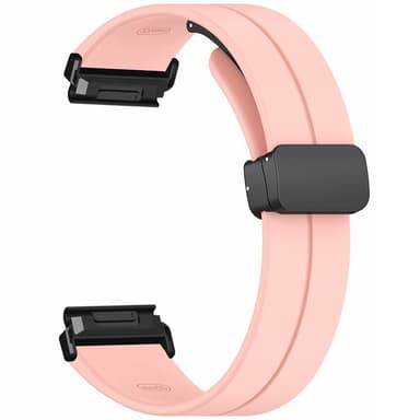 SKALO Silikonarmband metallspänne Garmin Fenix 8 51mm - Rosa