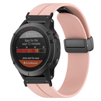 SKALO Silikonarmband metallspänne Garmin Fenix 8 51mm - Rosa