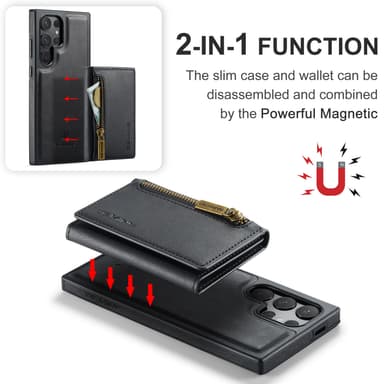 Samsung S24 FE fodral med RFID-skydd / Magnetisk plånboksfodral med ko