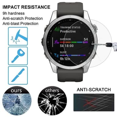 SkÃ¤rmskydd i hÃ¤rdat glas till Garmin Fenix 7S