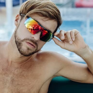 Sportglasögon med spegelglas - Svart/Regnbåge