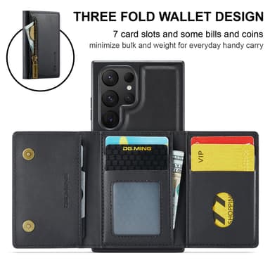 Samsung S24 FE fodral med RFID-skydd / Magnetisk plånboksfodral med ko