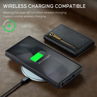 Samsung S24 FE fodral med RFID-skydd / Magnetisk plånboksfodral med ko